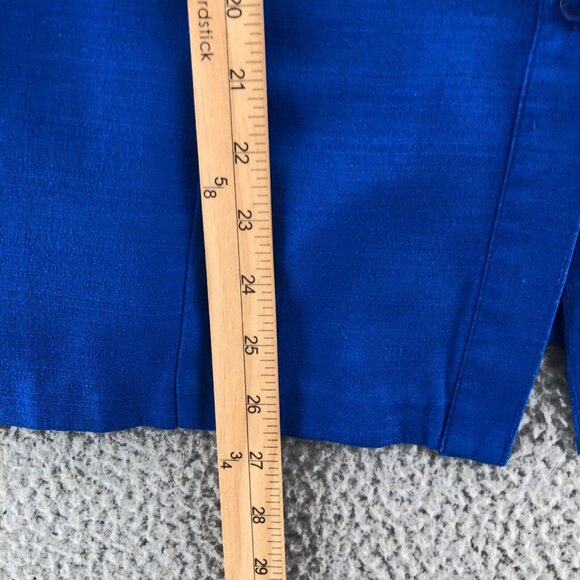 Sheri Martin Top Womens 22W Plus Blue Button Floral Embroidered Short Sleeves - Picture 9 of 10